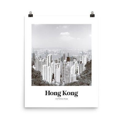 Hong Kong - Black & White Victoria Peak Print