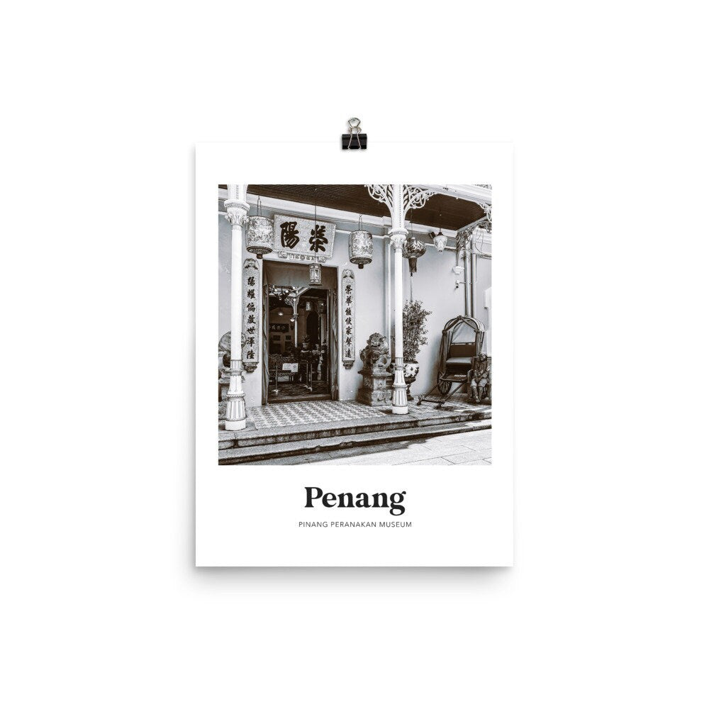 Penang - Black & White Peranakan Museum Print
