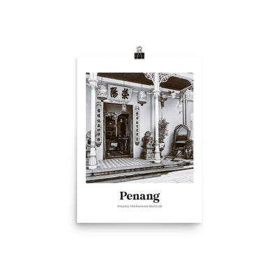 Penang - Black & White Peranakan Museum Print