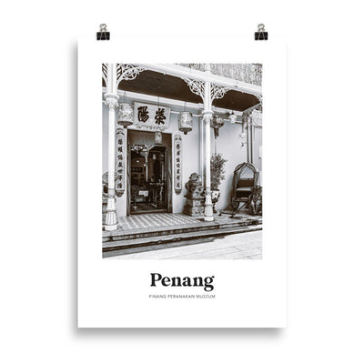 Penang - Black & White Peranakan Museum Print