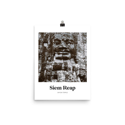 Siem Reap - Black & White Angkor Wat Bayon Temple Print