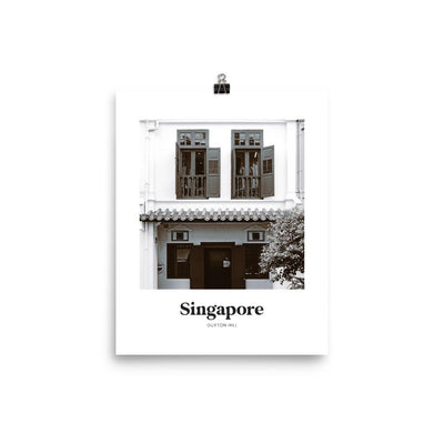 Singapore - Black & White Duxton Hill Print