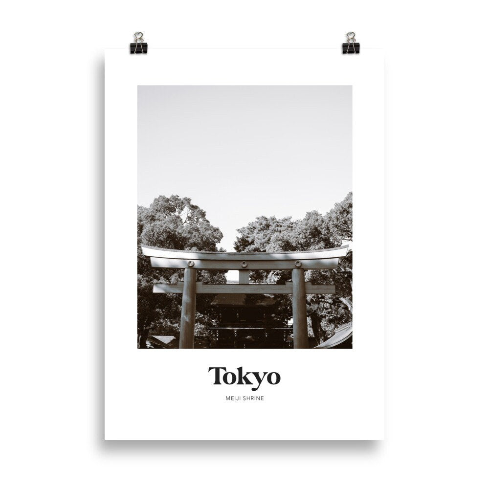 Tokyo - Black & White Meiji Shrine Print