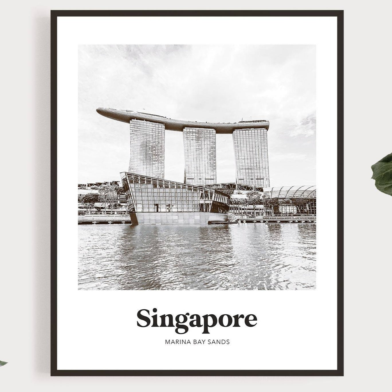 Singapore - Black & White Marina Bay Sands Print