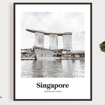 Singapore - Black & White Marina Bay Sands Print