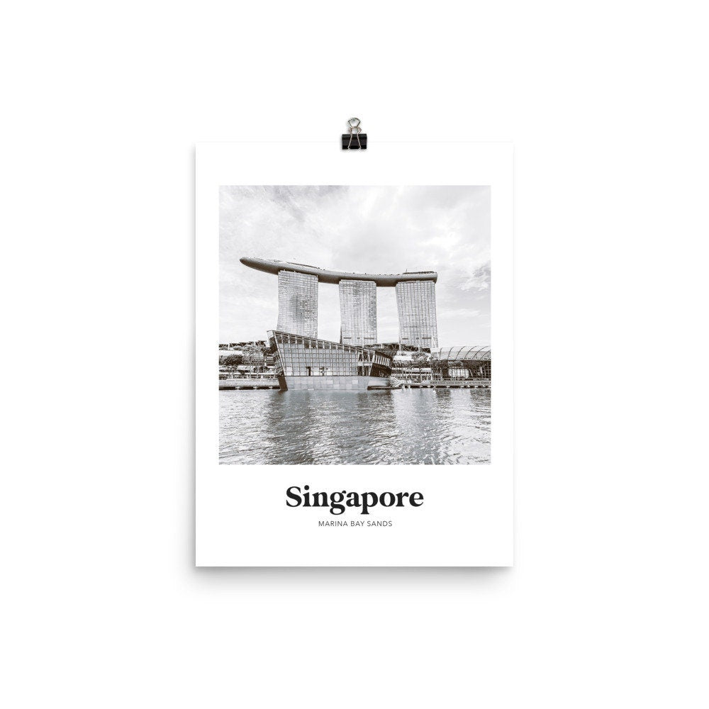 Singapore - Black & White Marina Bay Sands Print