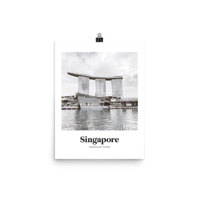 Singapore - Black & White Marina Bay Sands Print
