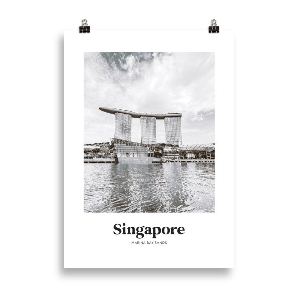 Singapore - Black & White Marina Bay Sands Print
