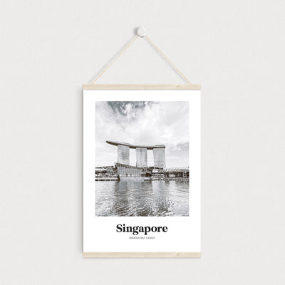 Singapore - Black & White Marina Bay Sands Print