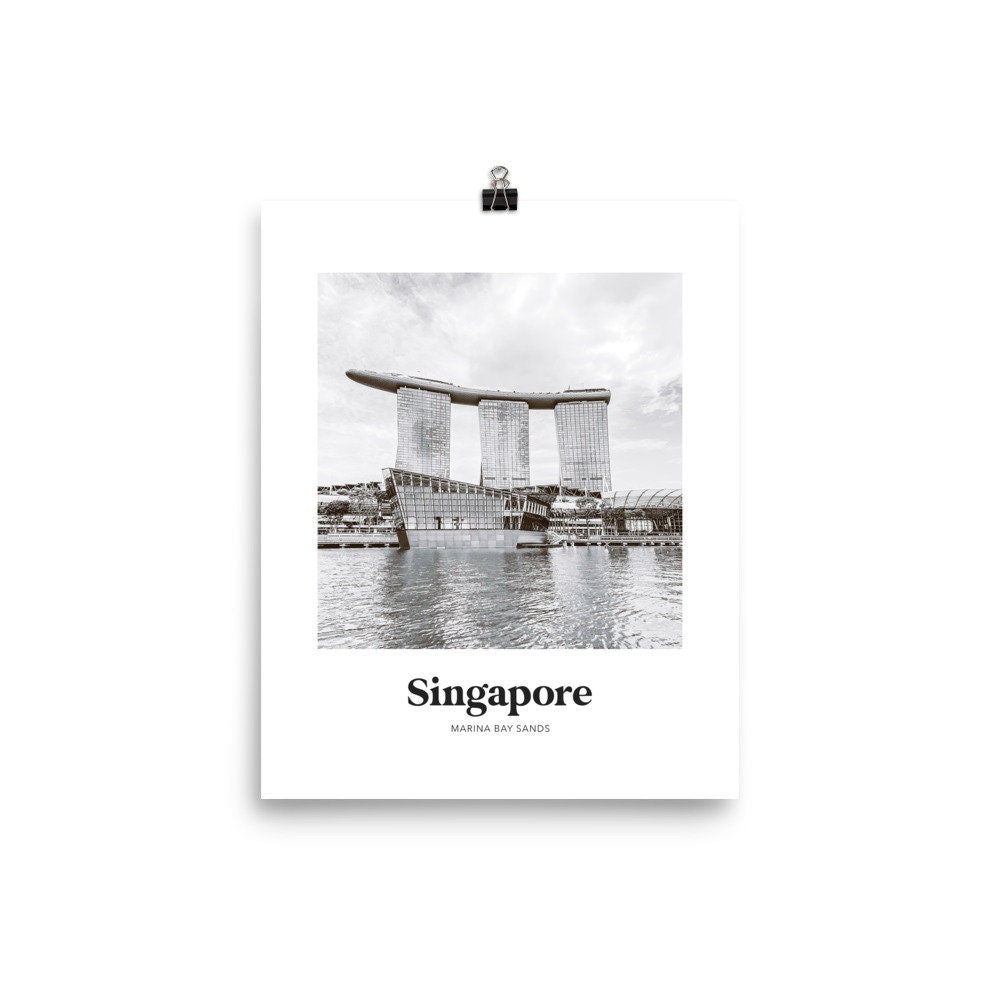 Singapore - Black & White Marina Bay Sands Print