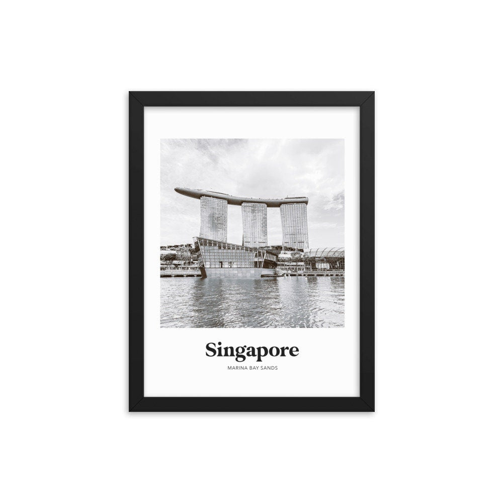 Singapore - Black & White Marina Bay Sands Print